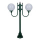 Lisbon Twin 25cm Spheres Curved Arms Short Post Light - Green Finish / E27 Lisbon Twin 25cm Spheres Curved Arms Short Post Light - Green Finish / E27